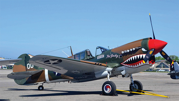 The Curtiss P-40 Warhawk. It was outmatched by the Luftwaffe, but both Britain and the US found secondary uses for it, such as in North Africa and guarding the Panama Canal.