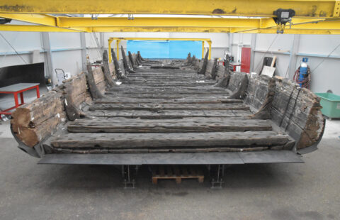 Wood samples were taken from this 2nd century BC Gallo-Roman ship discovered in Lyon, France, near the River Saône.﻿