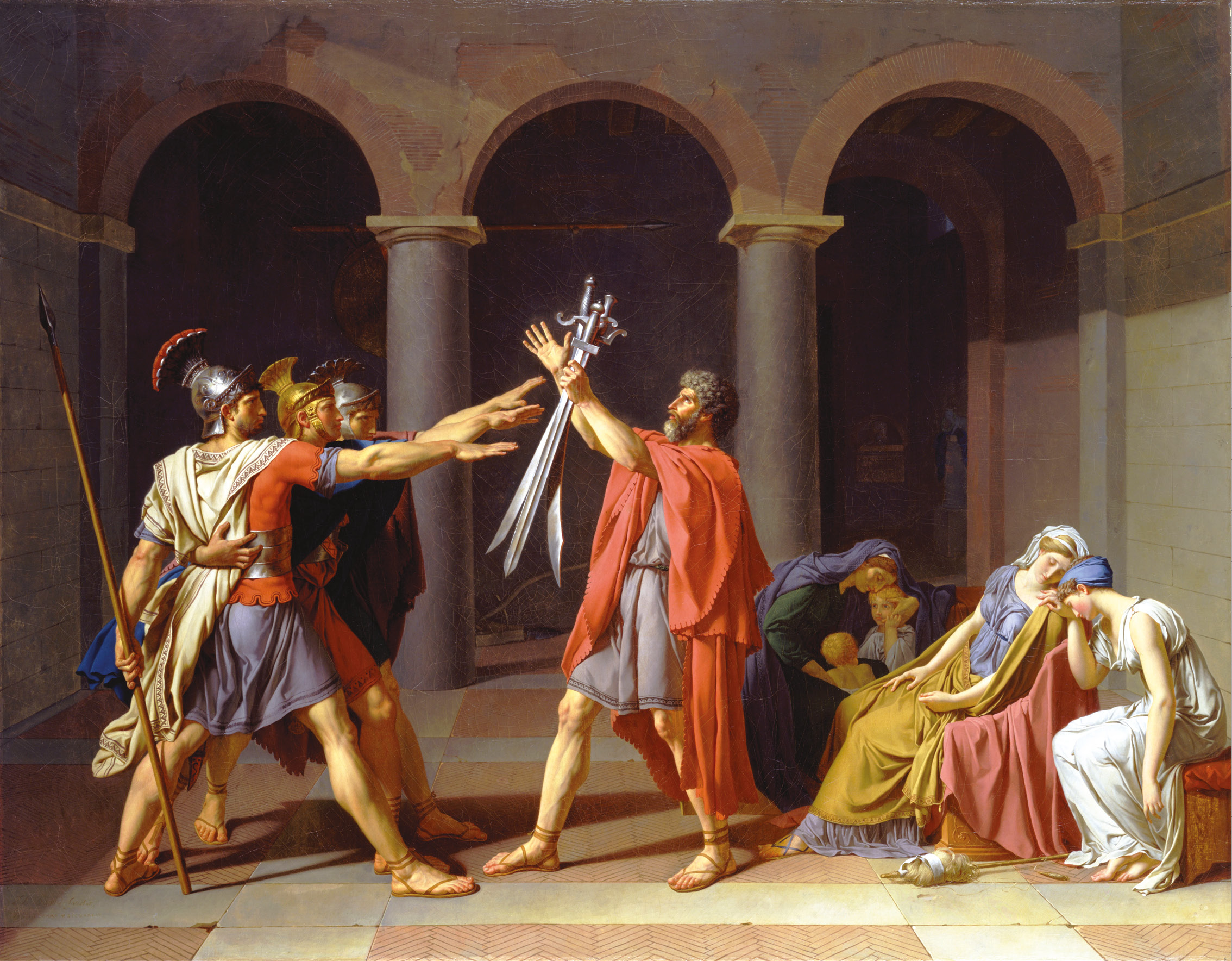 ABOVE Oath of the Horatii (1784) by French radical artist Jacques-Louis David was inspired by the ideals of the Enlightenment in the years before the French Revolution.