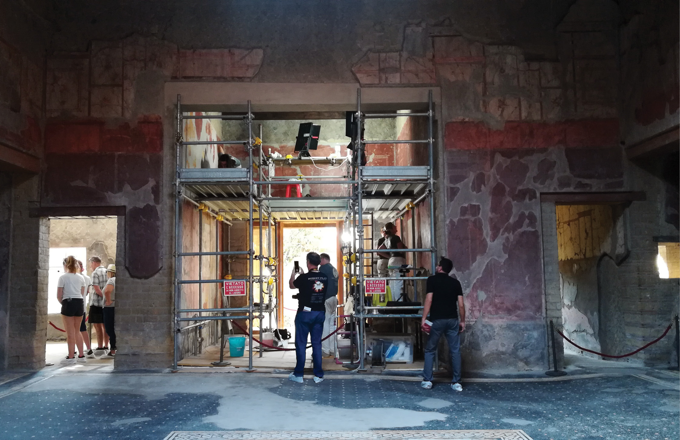 above Since the House of the Bicentenary was opened to visitors in late 2019, it has become a living laboratory, where the public can view ongoing conservation work, and speak to conservators.
