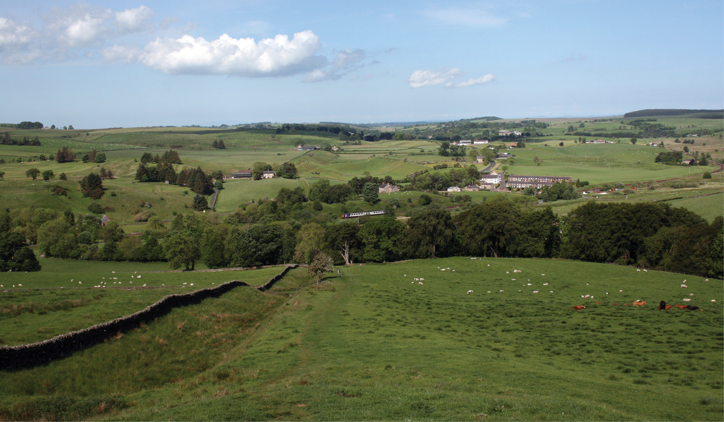 above Looking west over the Tipalt Irthing gap, from near the position of milecastle 46. The gap connects the valleys of the main east and west river systems, creating a natural corridor for cross-country movement.