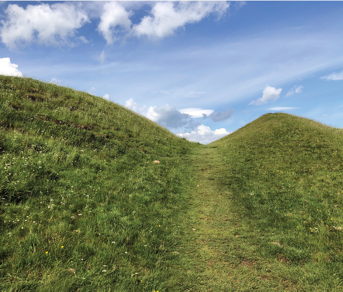 The linear barrier elements of the original Wall concept created an impressive obstacle. Although most of the Wall curtain was built of stone, a considerable length running west of the River Irthing was made of turf, earth, and timber (above). A ditch was normally cut to the north of the curtain (right).