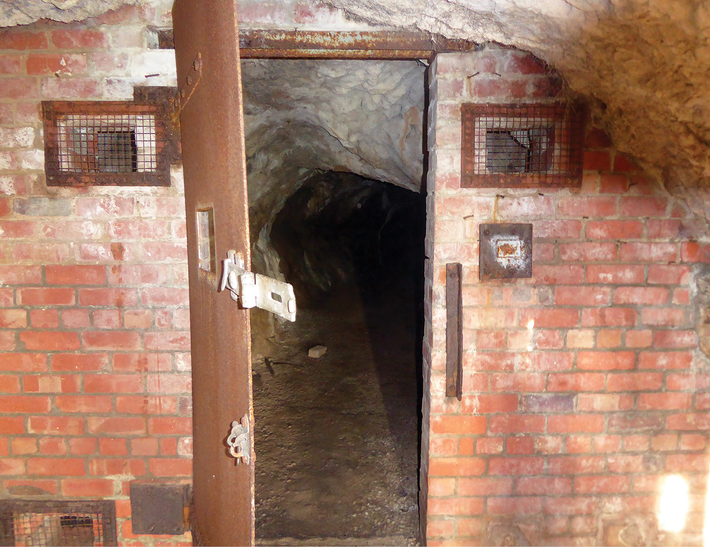 right During the Second World War, Pontnewydd Cave gained some rather more modern occupants, with the installation of a guard chamber and munitions store.