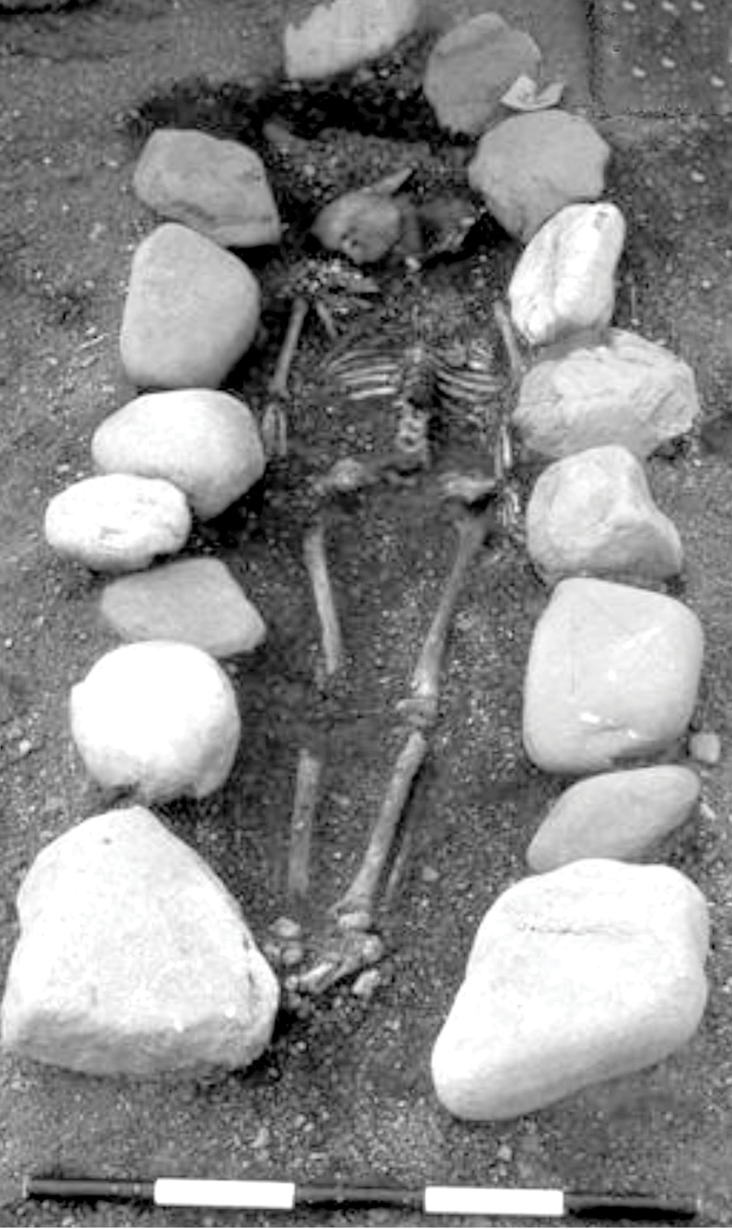 ABOVE Early Christian burials used slabs to create a stone-lined cist, or boulders that might have supported a wooden grave cover, both in imitation of the rock-cut tomb in which Christ was laid.