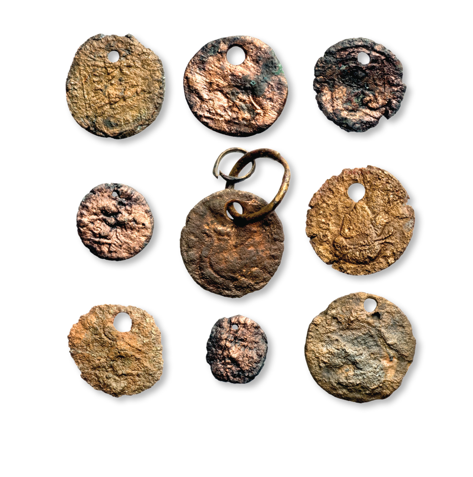 above The Iron Age dead seem to have been laid out in their best clothes, adorned with jewellery and Roman coins that had been pierced to form ornaments.