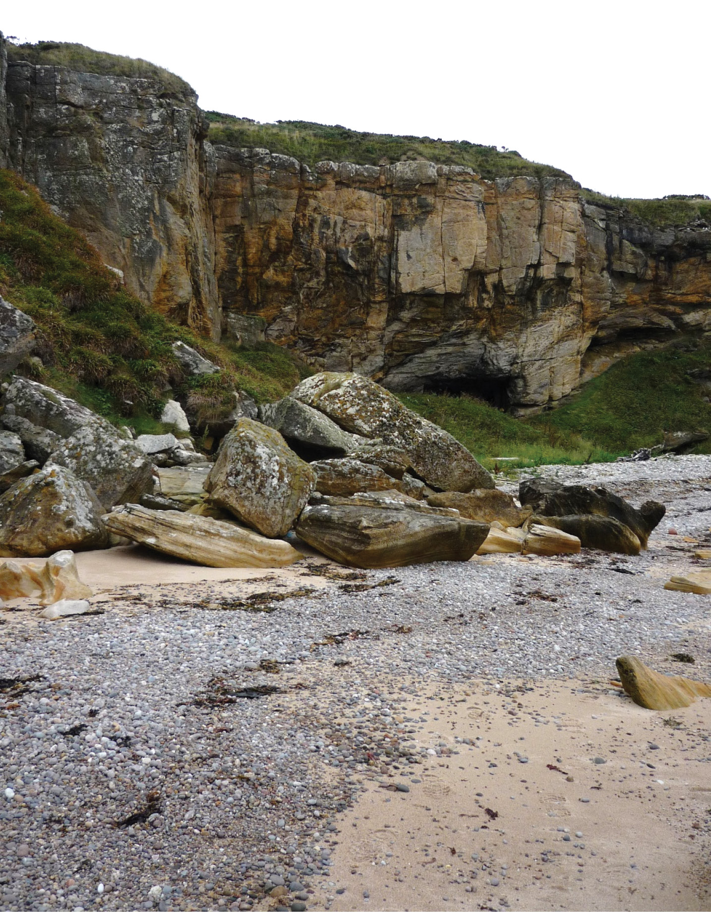 below Although remote, the Sculptor’s Cave was evidently a spiritually significant place, Armit and Büster suggest, writing: ‘This difficult and inaccessible coastline was a place to which people returned over many centuries, leaving their familiar world of farmscapes and fields to commune with the spirits of the underworld.’