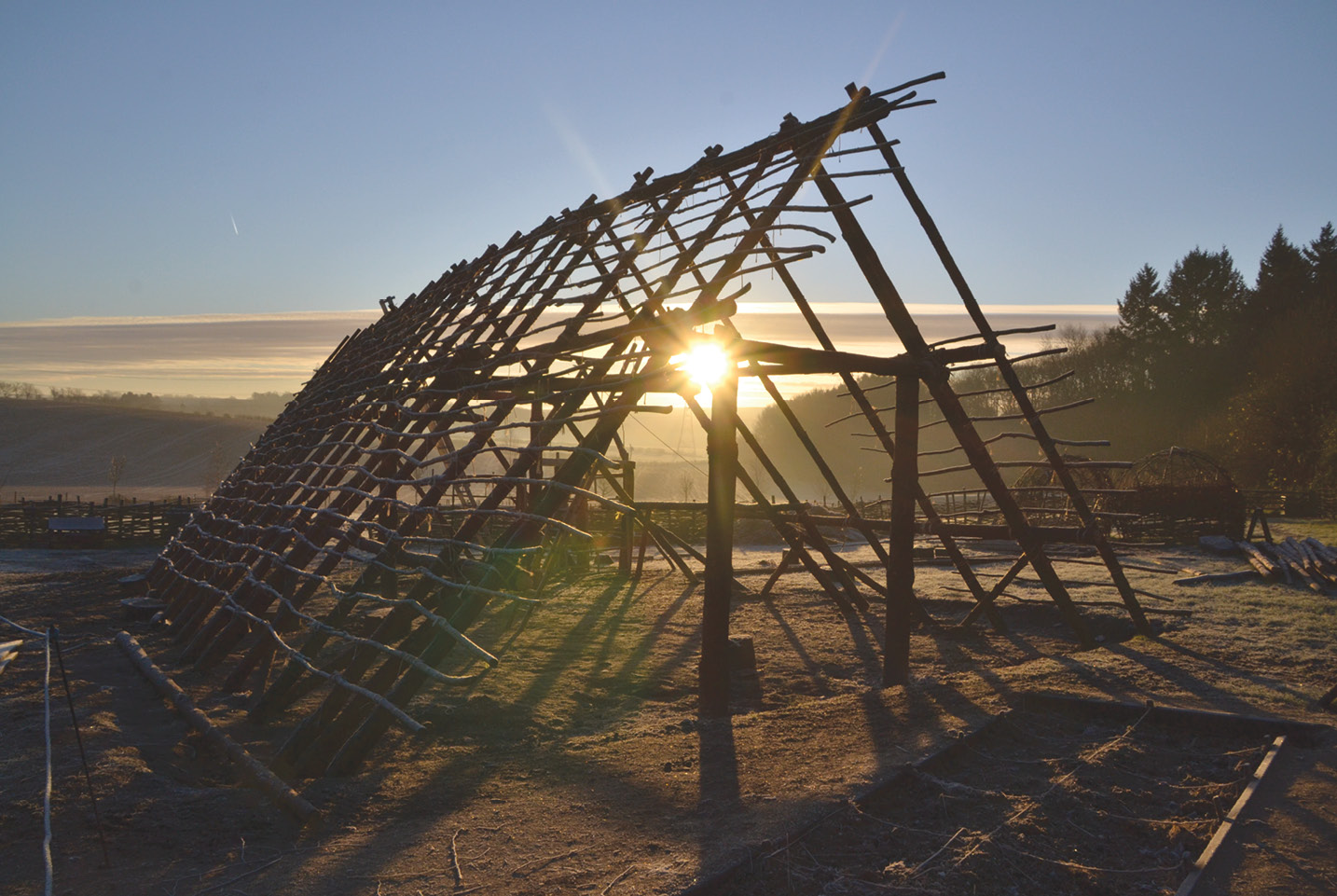 BELOW The reconstruction was built using materials, techniques, and tools that would have been available to Neolithic carpenters.