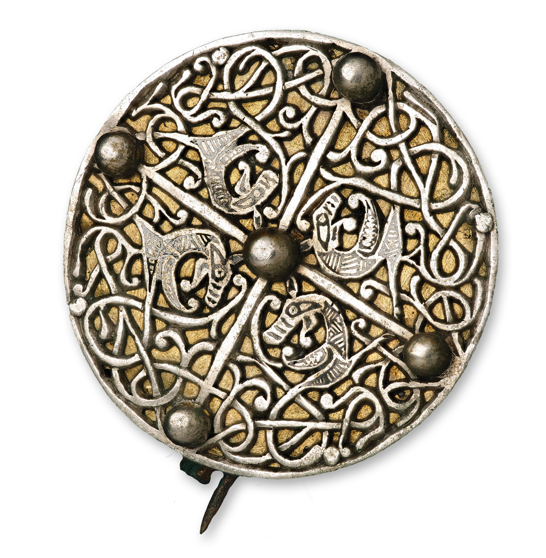 LEFT Disc-brooches like this example from the hoard are more commonly associated with the Anglo-Saxon kingdoms of southern and eastern England; the fashion did not reach Scotland. The presence of so much Anglo-Saxon artistry from brooches and the pectoral cross to carved runes in a ‘Viking’ silver hoard raises intriguing questions about how it came together, and the significance of its discovery in Galloway, which was described as ‘the Saxon coast’ in Irish sources.