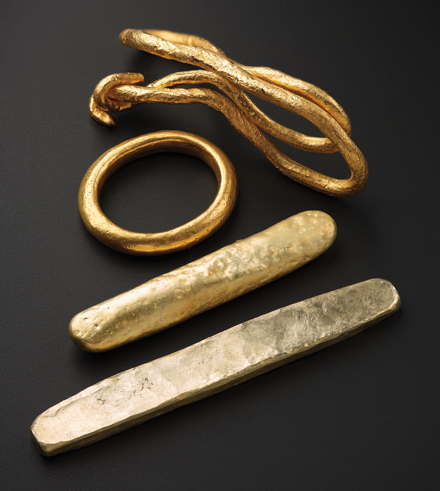 RIGHT The Galloway Hoard contains the largest collection of Viking Age gold surviving from Britain and Ireland. These are just a few of the eclectic objects within this group, which might suggest different origins and manufacturing traditions.