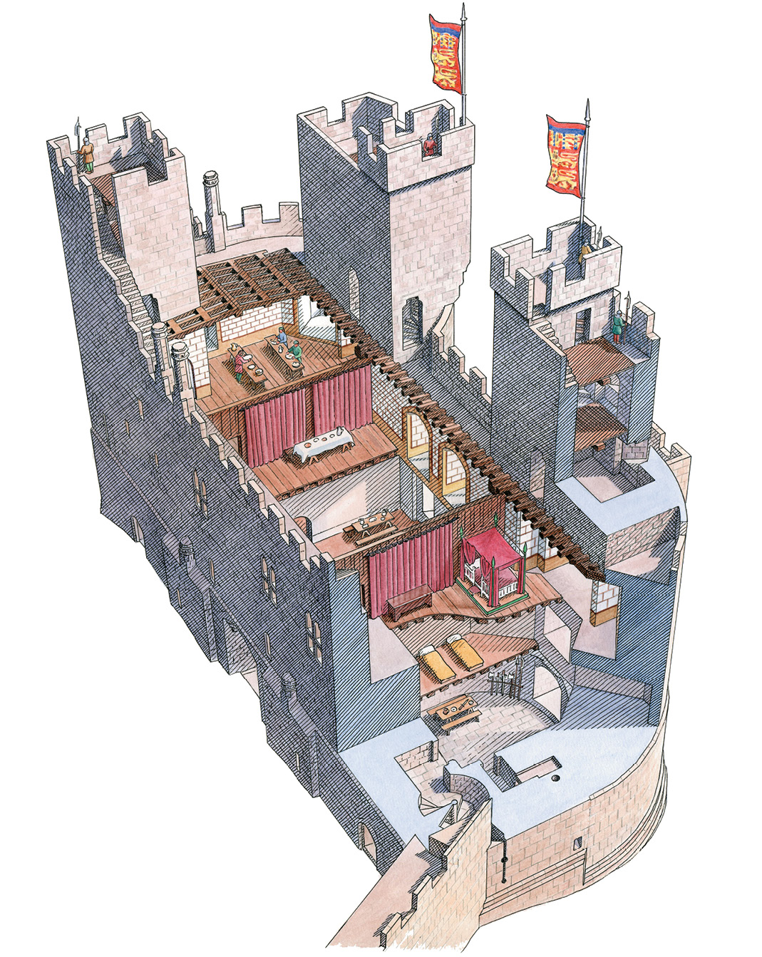 above right An interior view of Dunstanburgh.