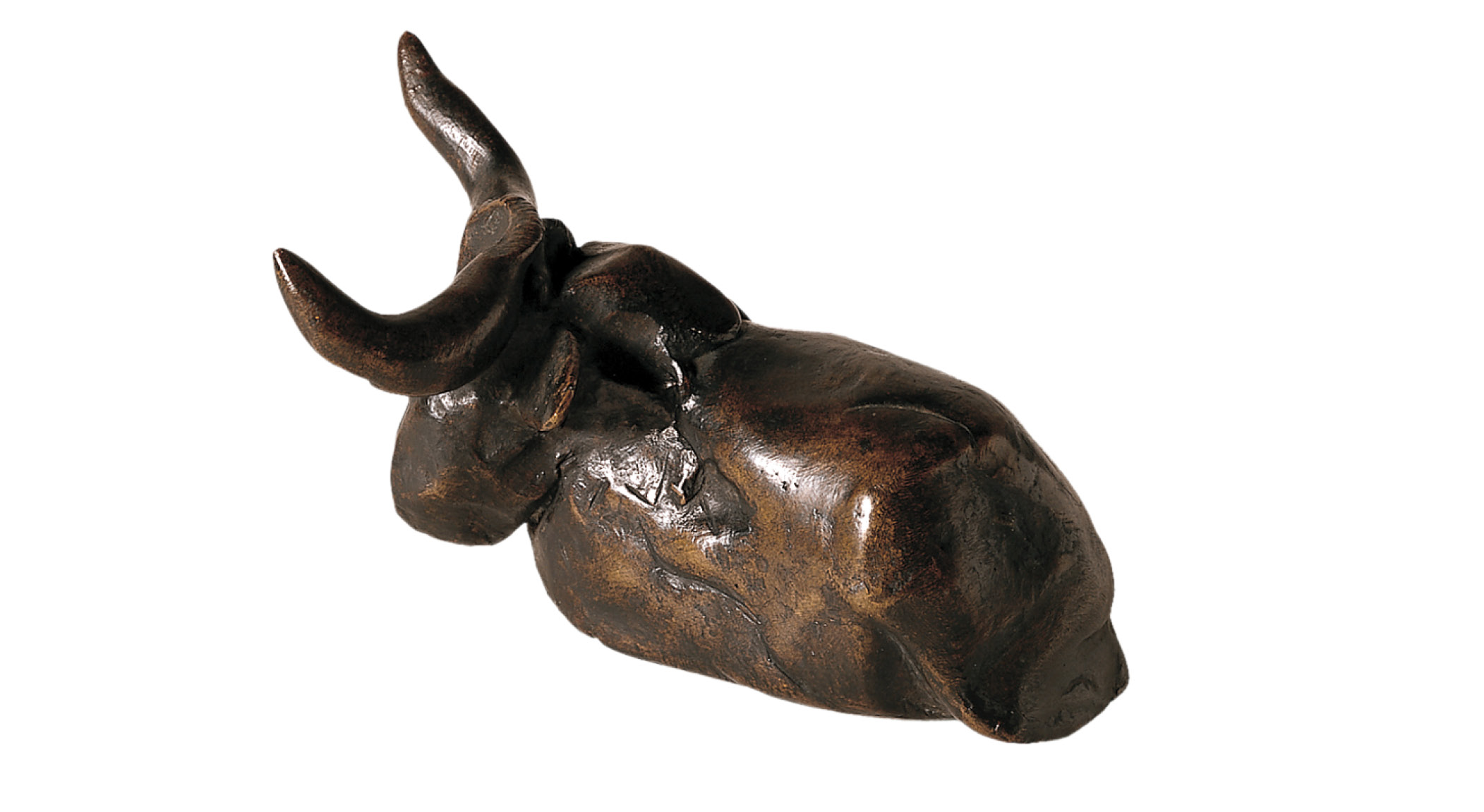 right Pablo Picasso, Bull. Vallauris, 1957, bronze. Size: 7 x 11 x 6.3cm