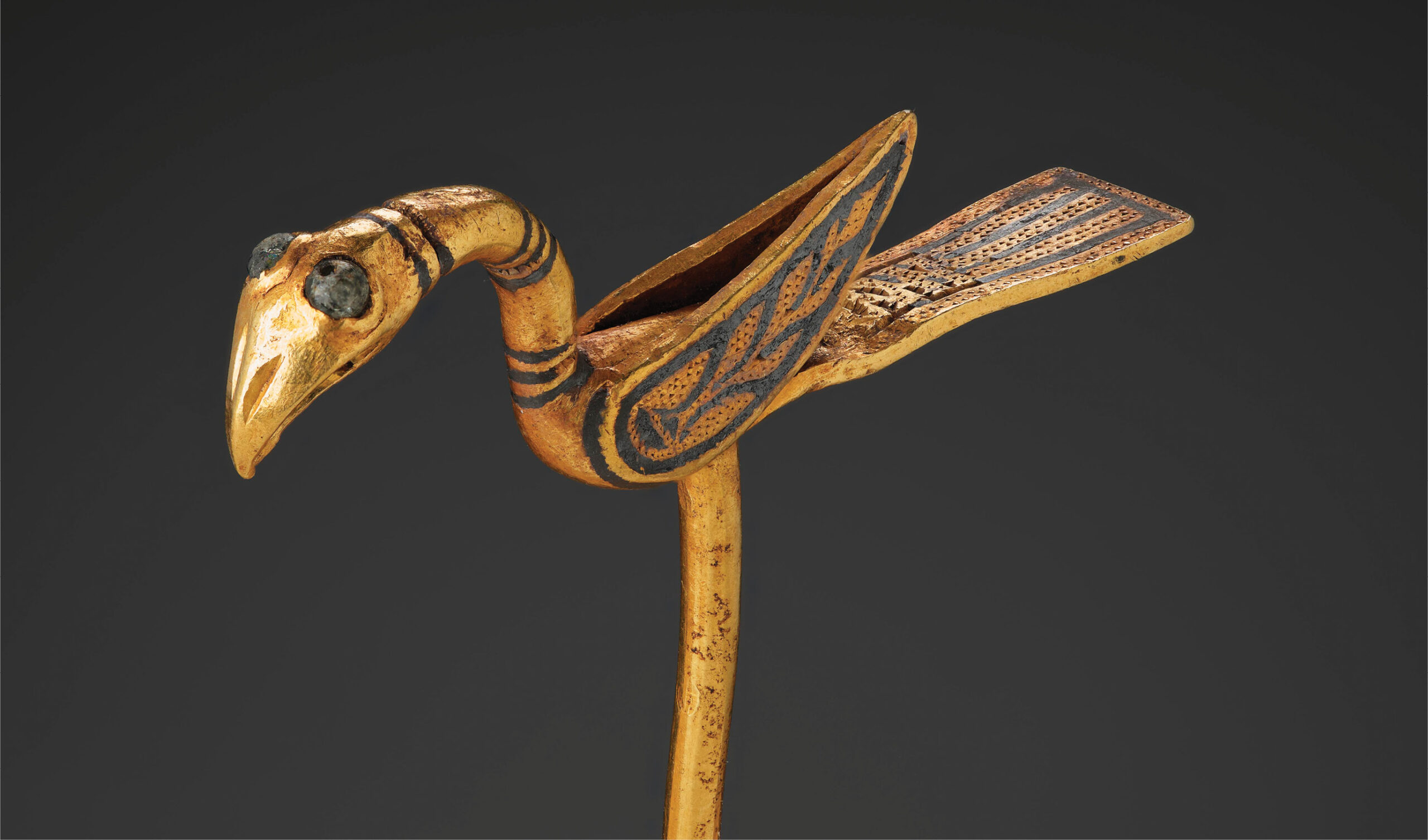 above The conserved gold bird pin from the Galloway Hoard.