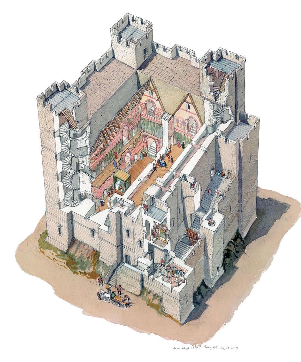 above right Interior view of the Great Tower at Dover Castle.