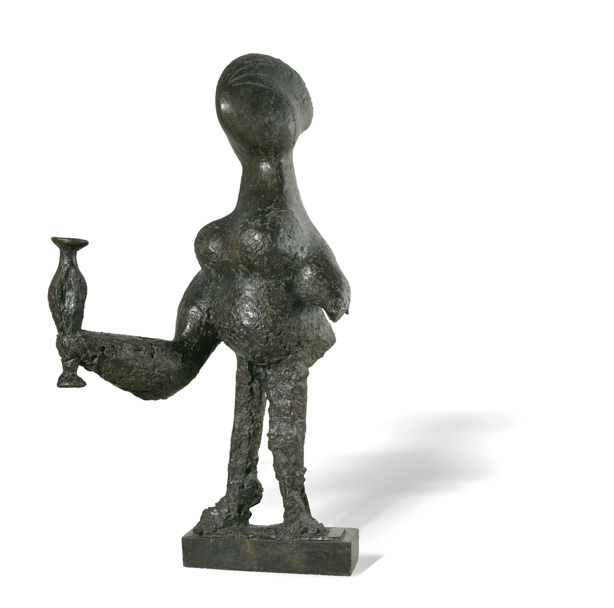 left Pablo Picasso, Femme au vase (‘Woman with Vase’). Boisgeloup, 1933, bronze. Size: 220 x 122 x 110cm
