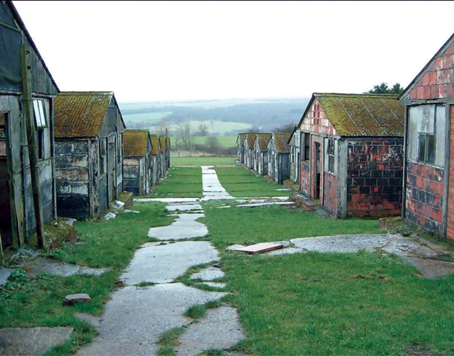 ABOVE These huts, which once provided a home for German prisoners of war, are now in urgent need of preservation.