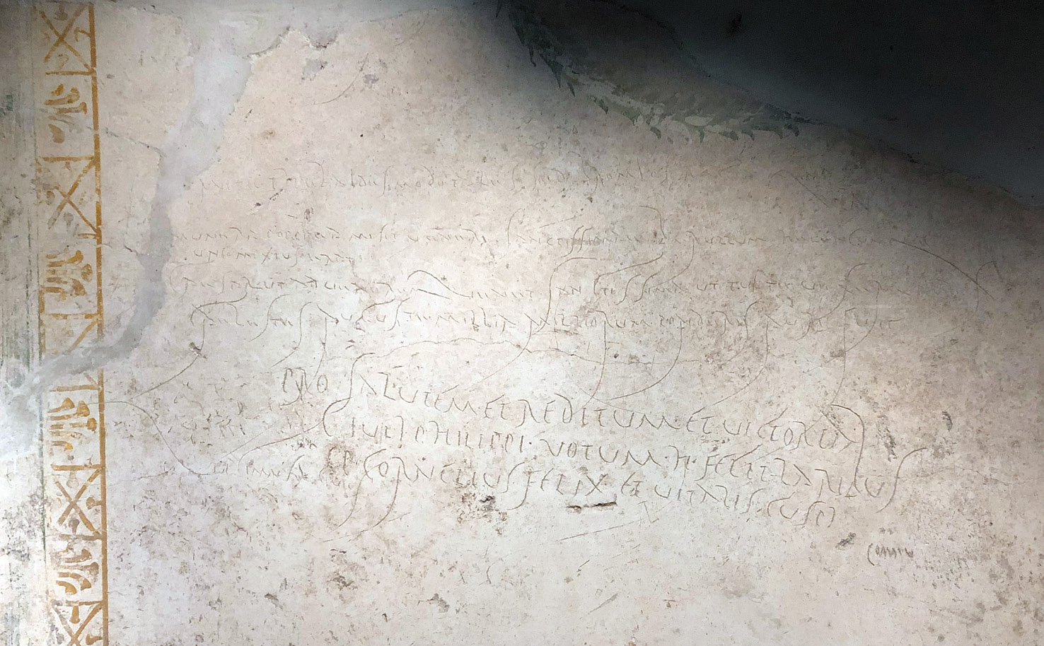 ABOVE Graffiti from the kitchen of the House of Gaius Iulius Polybius at Pompeii includes a poem praising Nero and Poppaea’s offerings to Venus when they visited the city. It says, ‘Poppaea sent as gifts to most holy Venus a beryl, an ear-drop pearl, and a large single pearl. When Caesar came to most holy Venus and when your heavenly feet brought you there, Augustus, there was a countless weight of gold’. That the poem remained in place after Nero’s death probably tells us something about how the emperor was regarded locally.