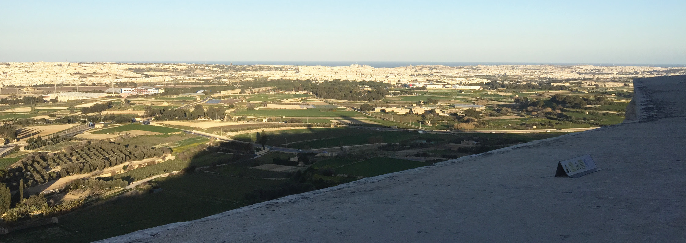 below View across Mdina, towards the sea. Though the island has been heavily developed in places, it is a land rich in archaeology and history.