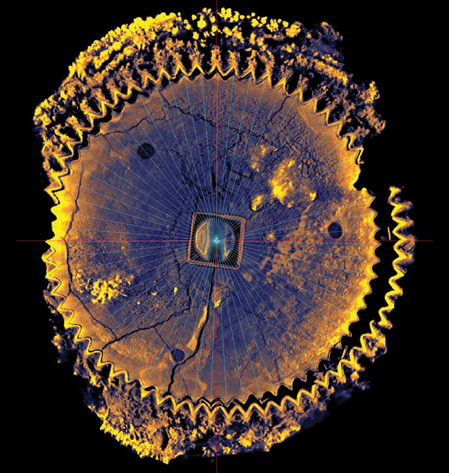 BELOW RIGHT An unexplained gear with 63 teeth in Fragment D, as shown using X-ray CT.