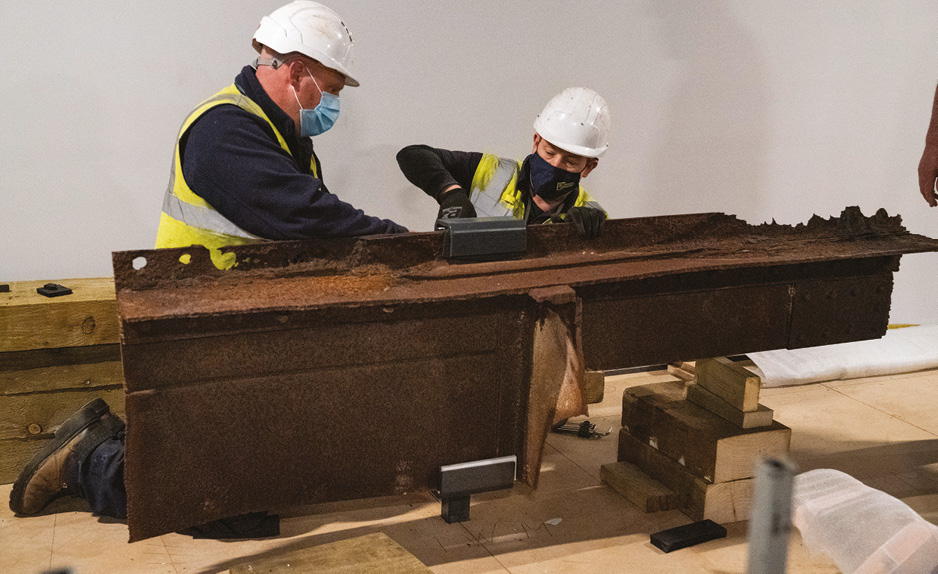 BELOW One of the artefacts in the new galleries will be this wreckage from the USS Arizona, the first piece of the ship to leave the United States.