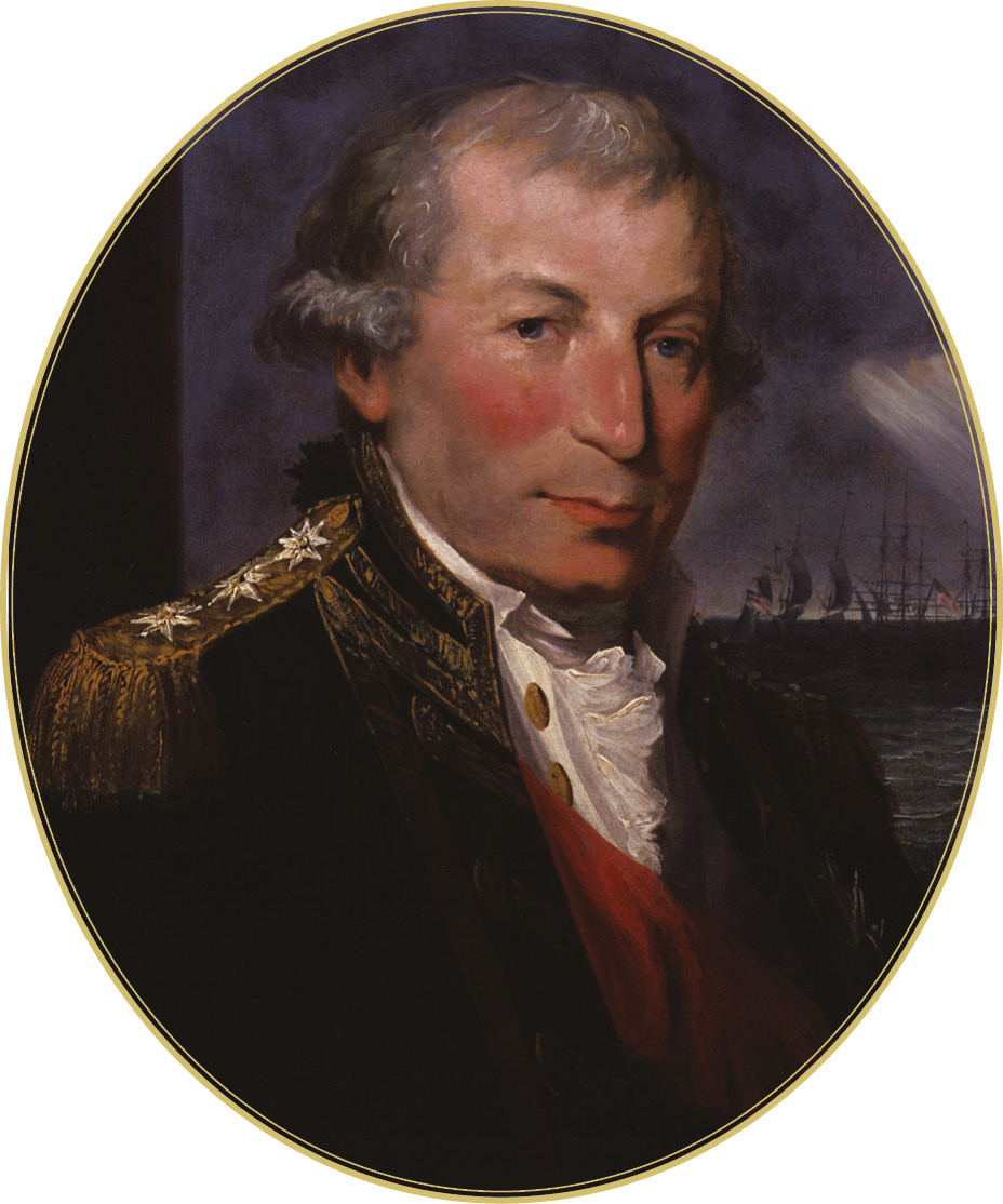 RIGHT The Battle of Cape St Vincent, 14 February 1797, with [inset] the British commander-in-chief, Admiral Sir John Jervis (1735-1823). Nelson showed initiative, daring, and courage at the battle, capturing two enemy vessels.