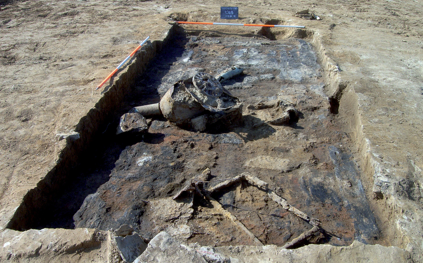 above Archaeological excavation of two of the structures built by the German POWs. Although similar in size, there was no conformity in design, each being adapted to suit individual tastes, regional backgrounds, and available material.