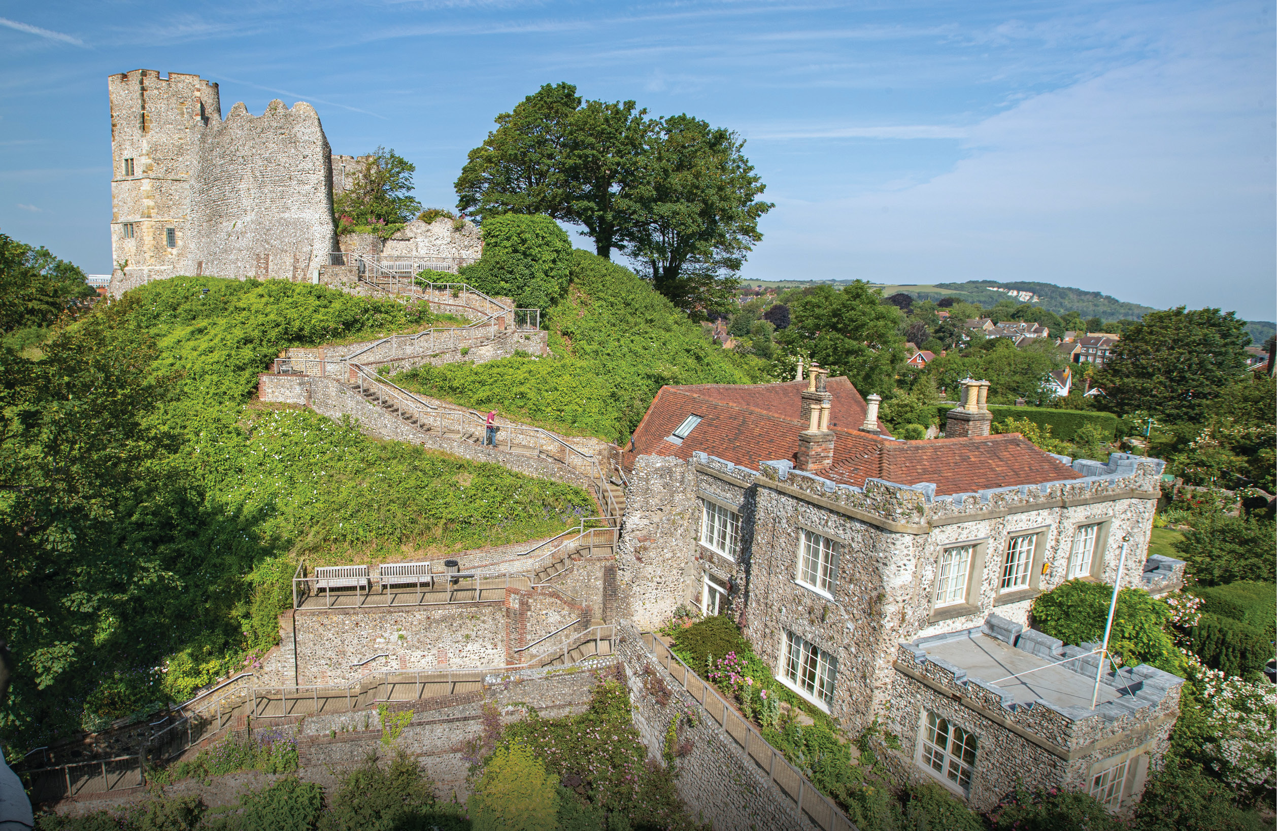 BELOW Overlooking Lewes Castle, which the Sussex Archaeological Society acquired in 1922 after renting the site for over 70 years.