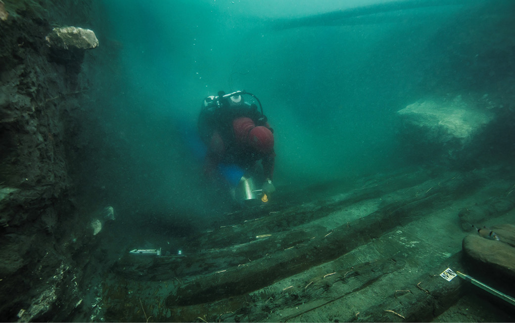 above A 2nd-century BC galley sunk by falling blocks from a temple has been found beneath 5m of clay and debirs at Thonis-Heracleion.