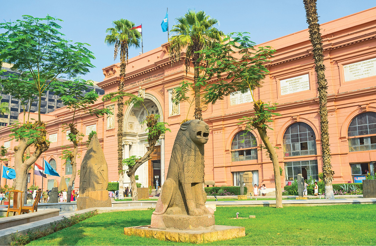 above The Egyptian Museum in Tahrir Square, Cairo, whose first director was Auguste Mariette.