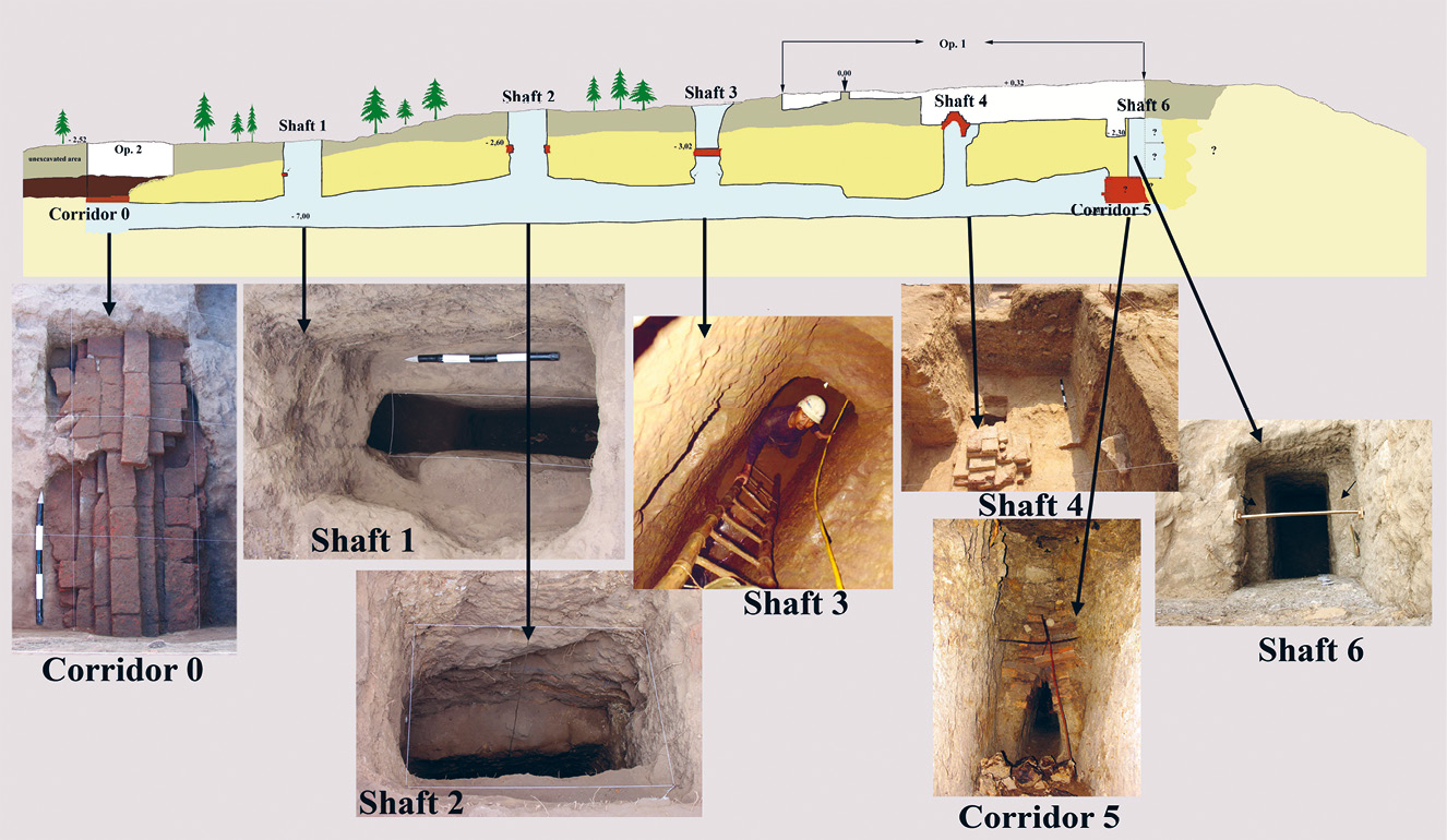 below The underground complex at Gua Made, seen in cross section.