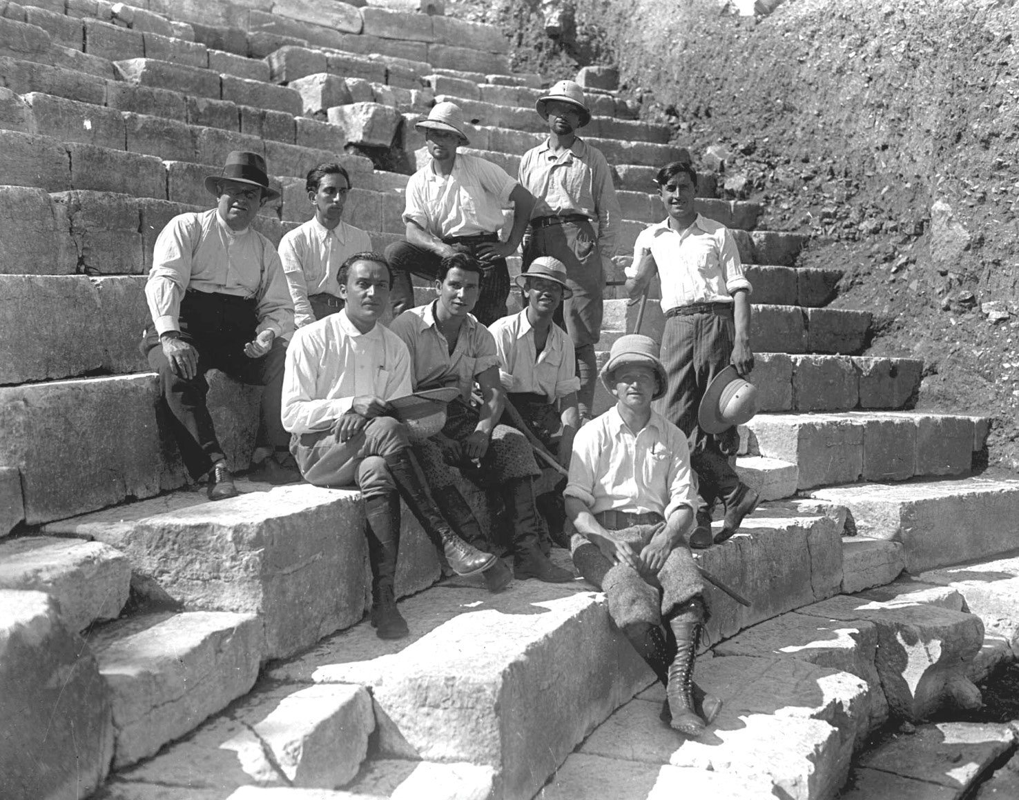 LEFT The team that excavated Butrint under Luigi Maria Ugolini, director of the first Italian Archaeological Mission there, in the 1920s and '30s. They are seated in the theatre.