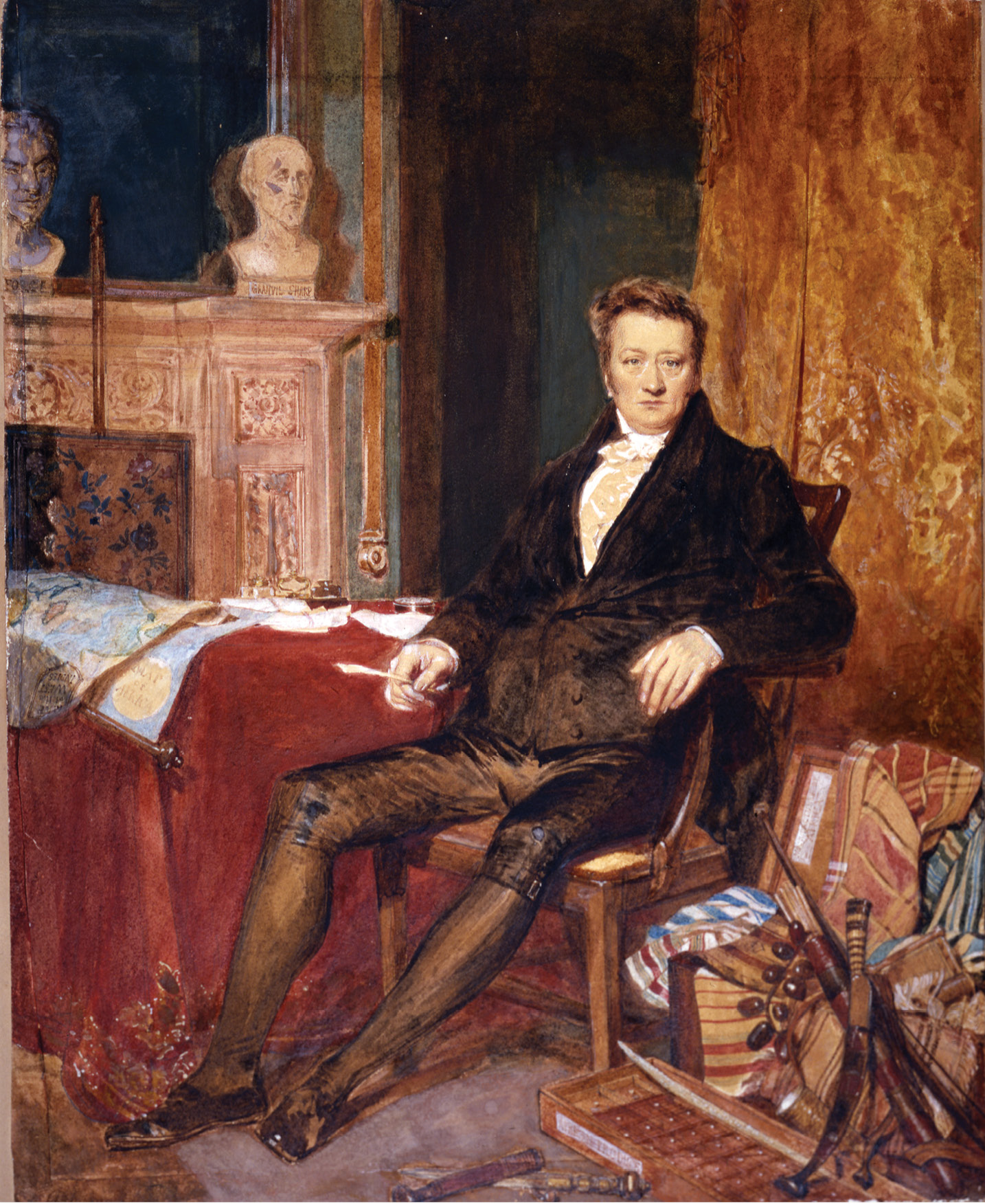 LEFT Thomas Clarkson (1760-1846), painted by Alfred Edward Chalon. His campaign chest is shown in the bottom right-hand corner.