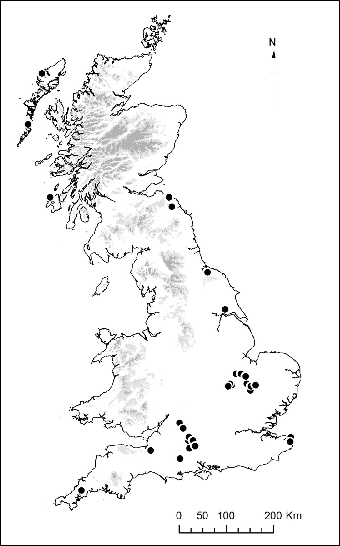 left This map shows the spread of Bronze Age sites across Britain from which the human remains involved in the study came.