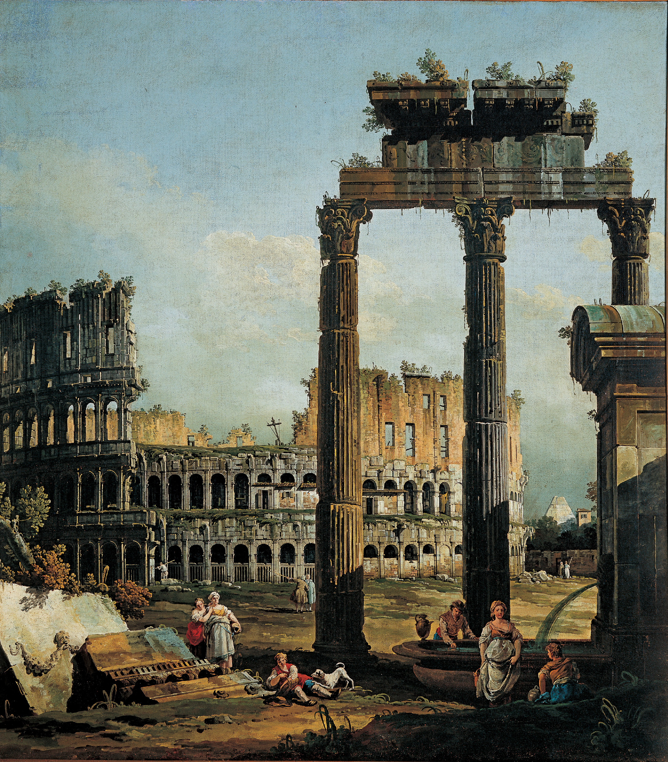 3. Capriccio with Colosseum, 1746, by Bellotto, oil on canvas.132.5cm x 117cm. Galleria Nazionale, Parma.