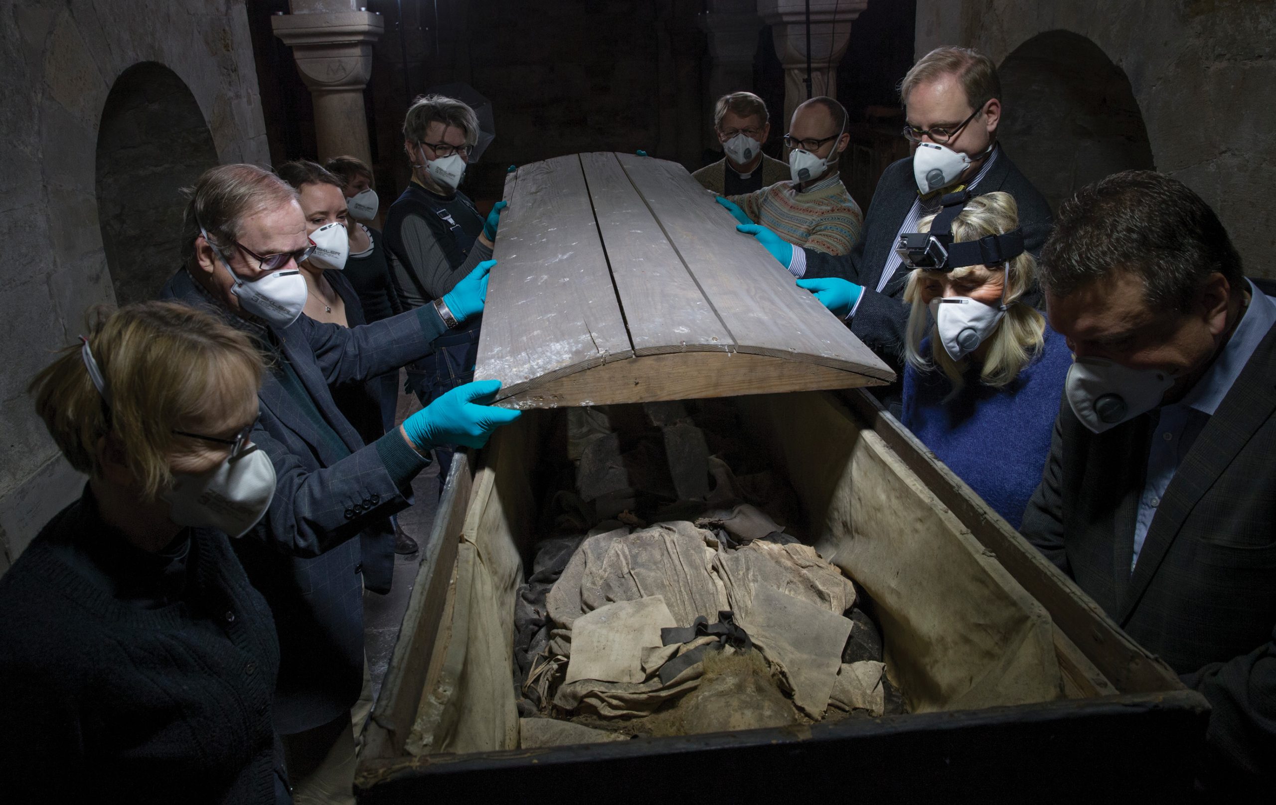 Above DNA analysis is allowing archaeologists to answer fundamental questions about past relationships. Here, we see the remains of Peder Winstrup, a bishop who founded Lund University, being studied in 2013. A major surprise was that the bishop was not alone in his coffin, and DNA analysis has helped to explain why.