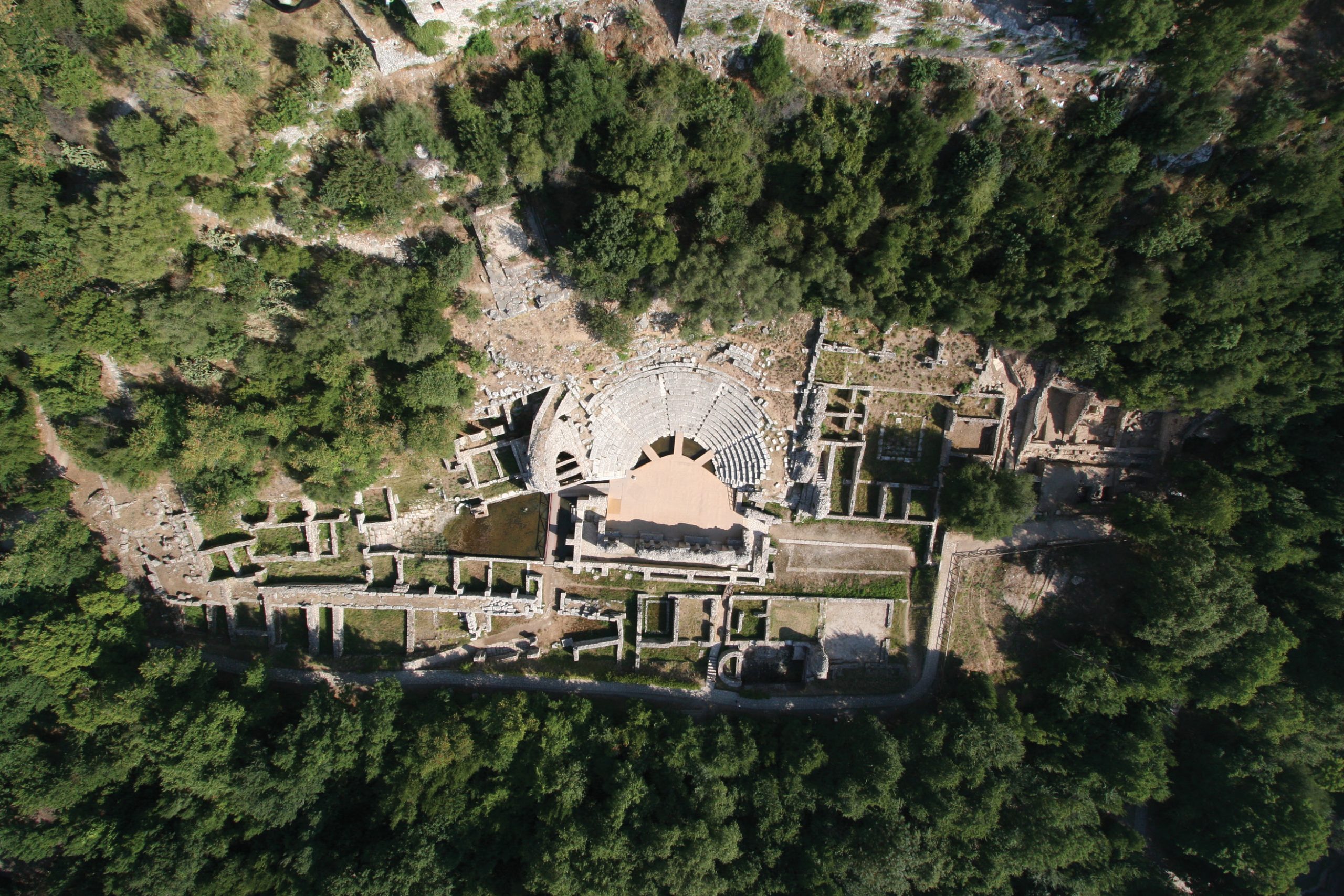 above An aerial view of the Hellenistic theatre at Butrint.