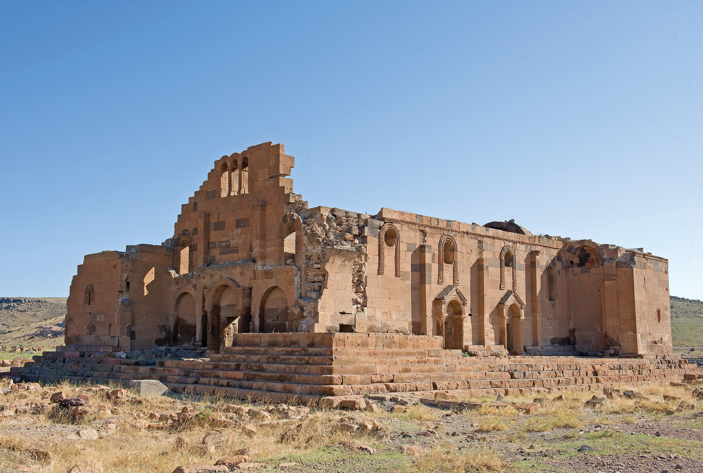 ABOVE The Armenian Basilica of Yererouk near Anipemza, Shirak Province, Armenia. It was built in the 5th or 6th century over the ruins of a destroyed pagan temple and, despite having been rebuilt three times, has undergone little architectural change. The basilica was severely damaged by the earthquake of 1679.