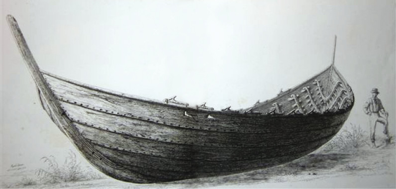 Above The largest of the three mid-4th century AD rowing boats found in a bog at Nydam on the coast of Jutland in Denmark. It probably accommodated about 30 men, and, given that many raids probably involved only a single vessel, it gives a vivid impression of scale and character of sea-borne raiding in the North Sea and the Channel at that time.