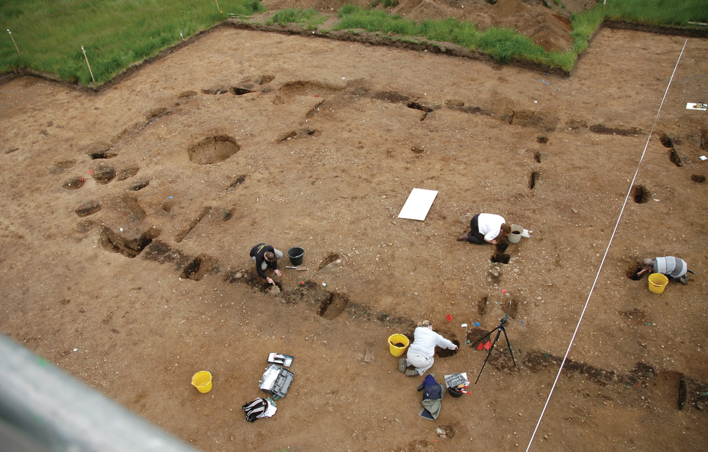ABOVE Long houses, like this example at Crathes, Aberdeenshire, are an indicator of the Early Neolithic. Might they mark the transition from the subsistence society of the Mesolithic to the property-owning society of the Neolithic?