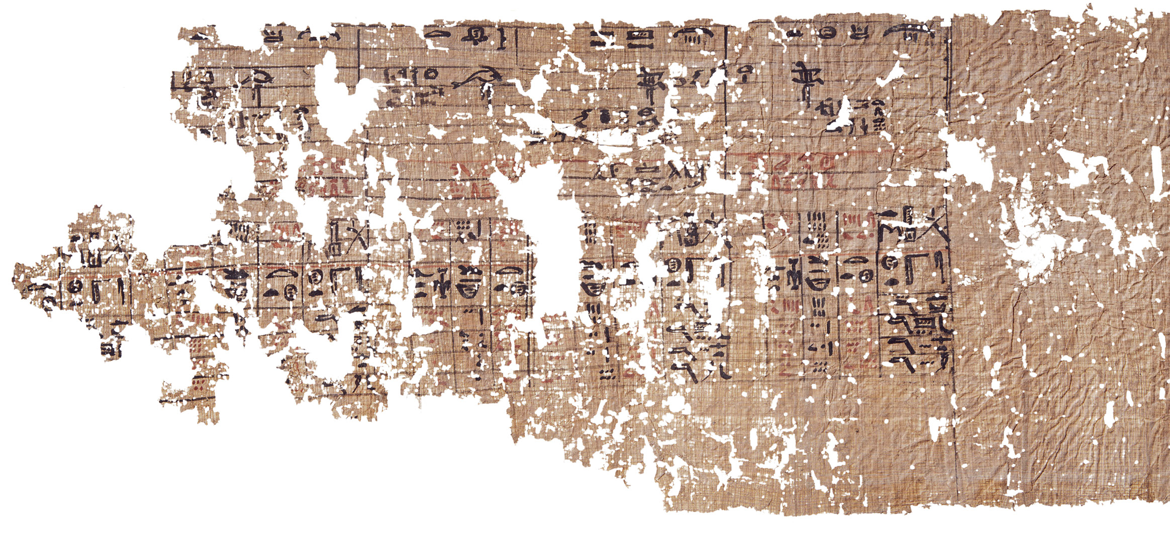 above Papyrus H is an accounts document for bread, flour, grain, and dates.