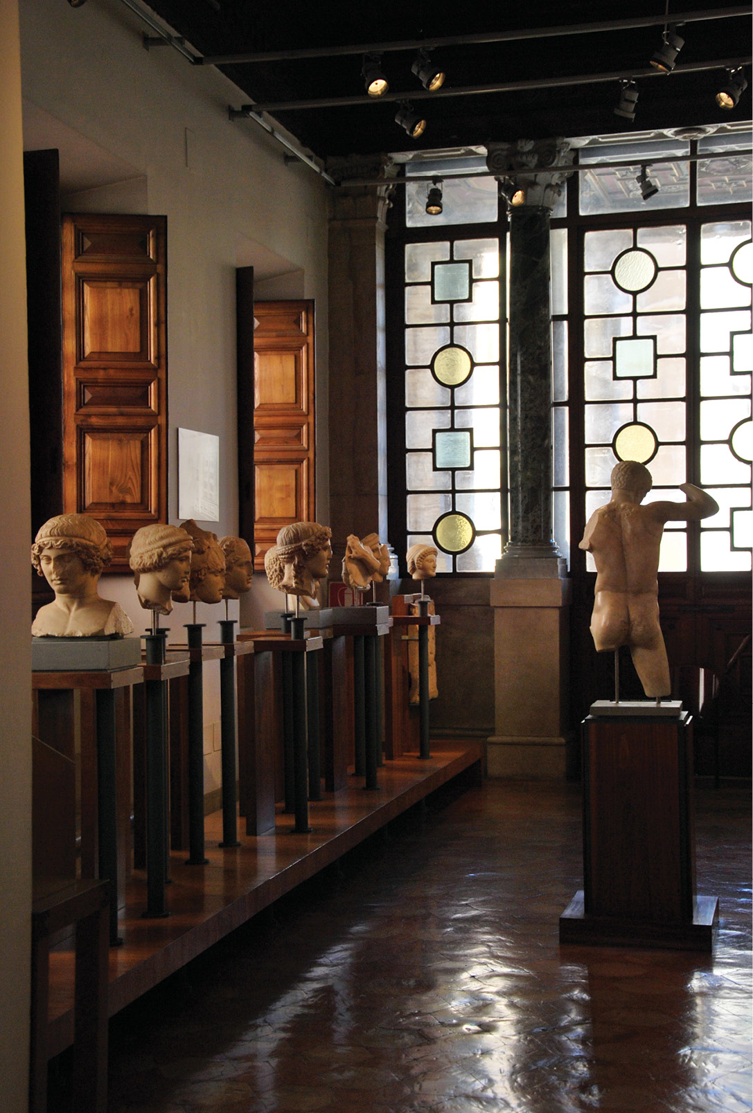 left Inside one of the rooms of Greek art in the present-day Museo Barracco.