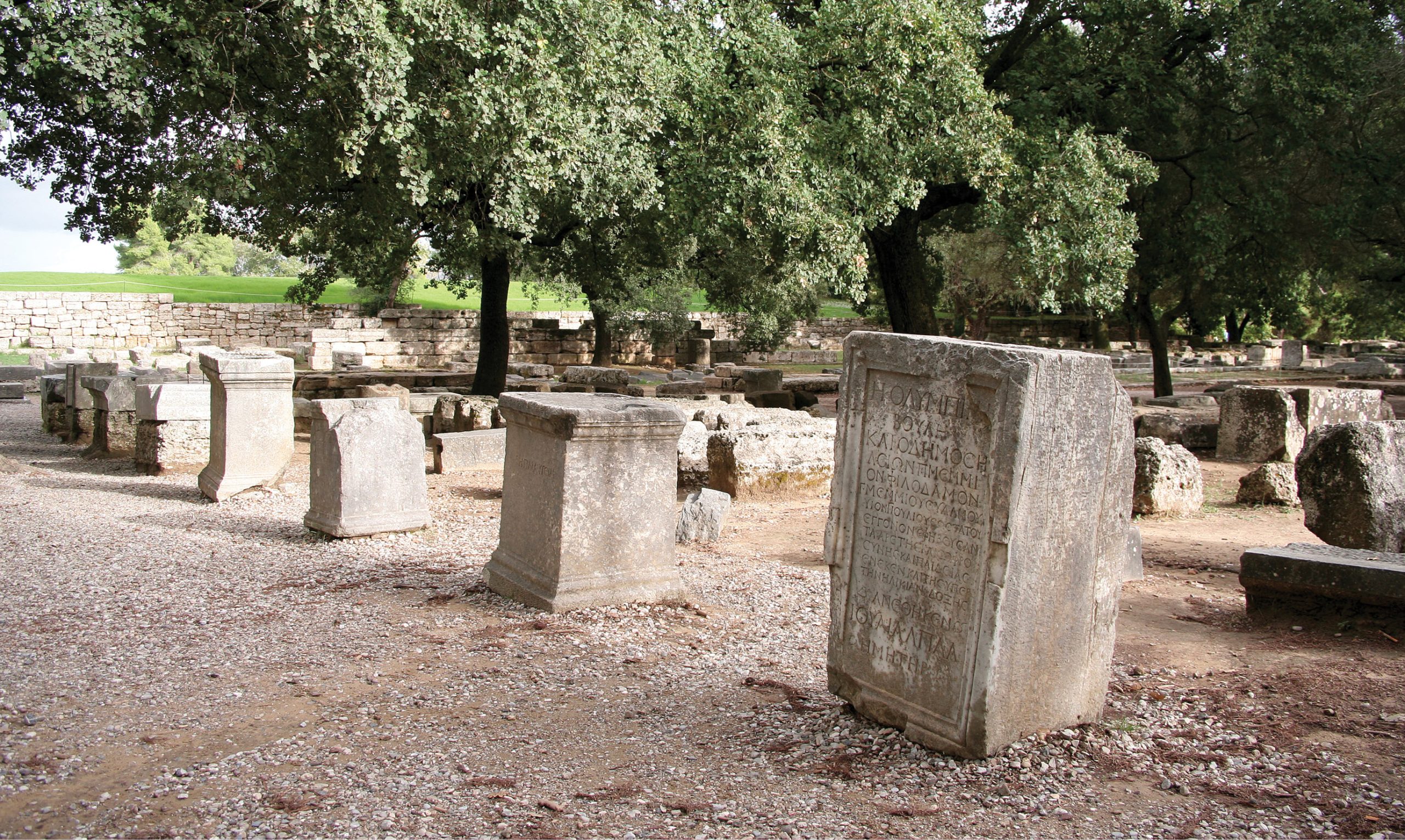 BELOW A row of statue bases at Olympia.