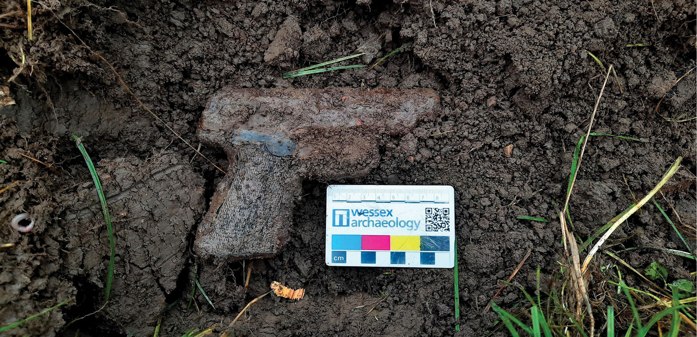 below Sauer 38H pistols like this were commonly used by German forces during the Second World War though its presence at Mile End remains a mystery.