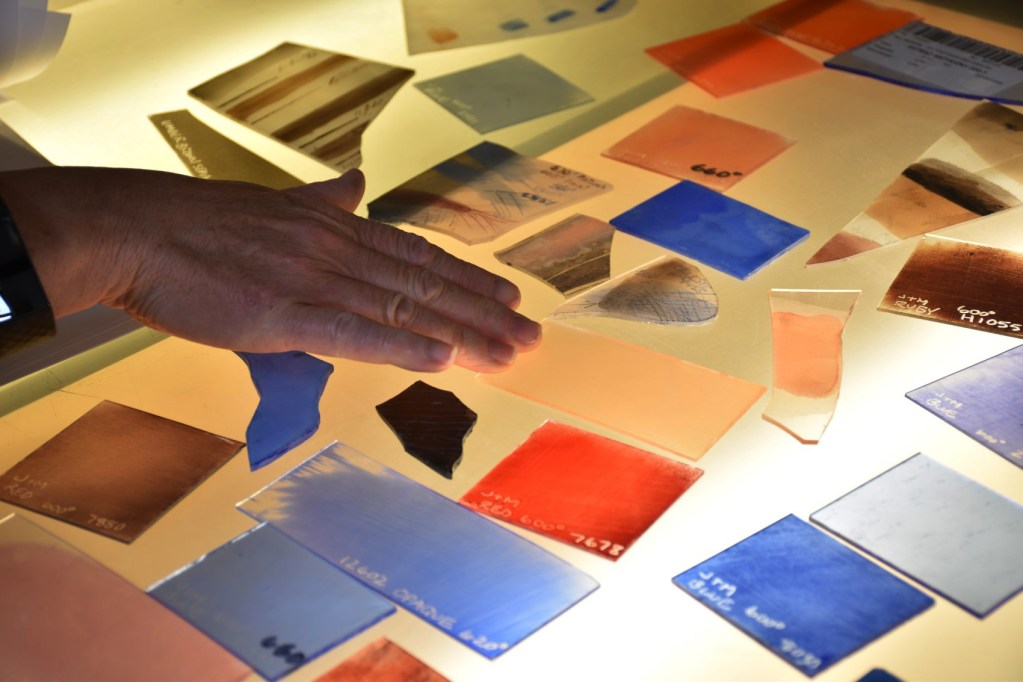 Some examples of stained glass, as used by Peter Campling in restoration projects. Image: HOLT.