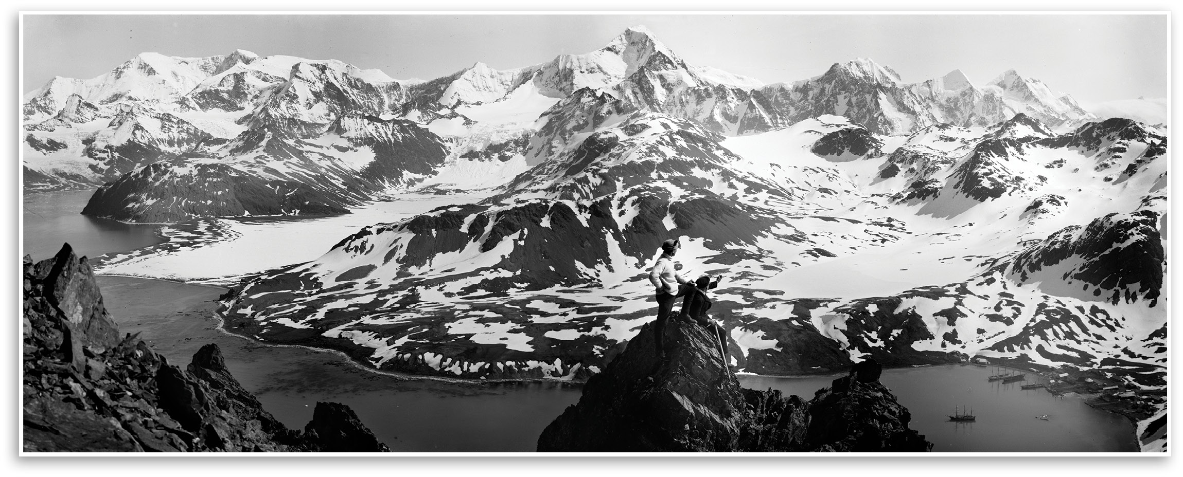 TOP This panoramic shot of South Georgia taken by Hurley on the outbound leg of the journey, before the expedition departed for the Weddell Sea, shows the island’s challenging terrain.
