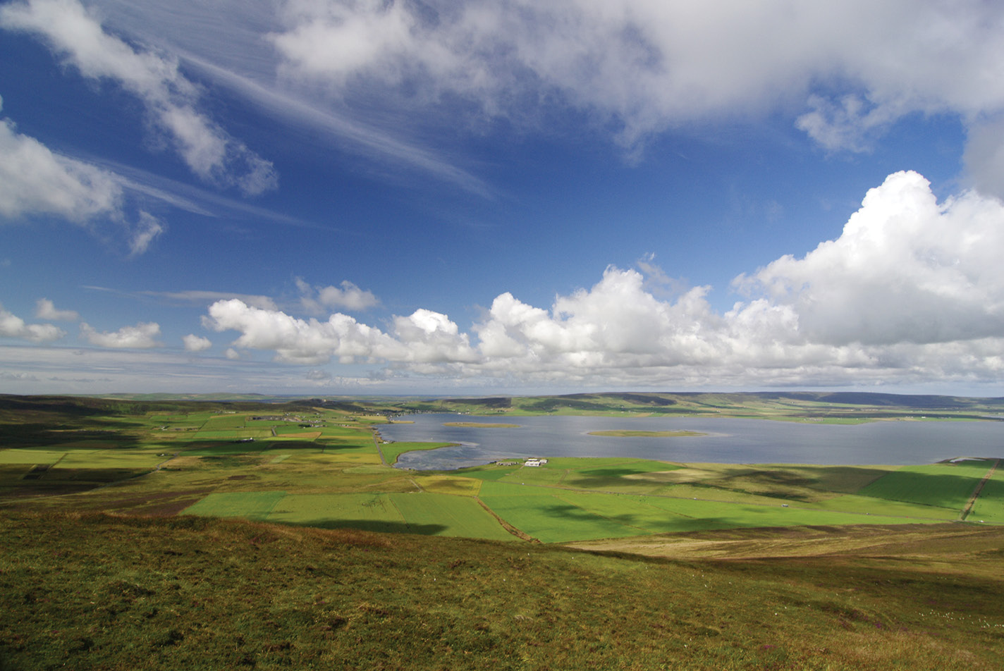 above Overlooking Mainland’s Bay of Firth, the focus of the current research project. The plan (above right) illustrates the early Neolithic sites investigated by the team.
