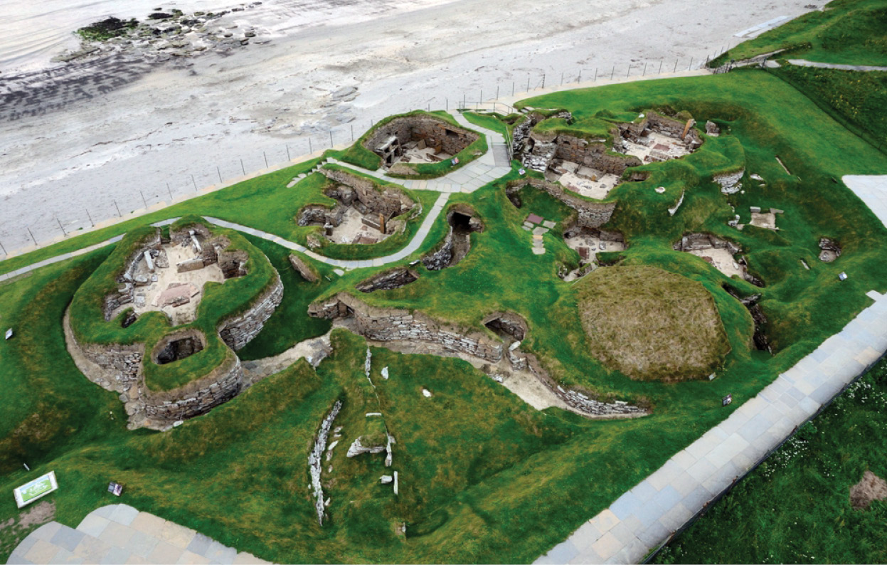 above The immediately recognisable Neolithic village of Skara Brae has helped to create an image of Orcadian settlement as being predominantly coastal a picture that the current project has gone some way to dispel.