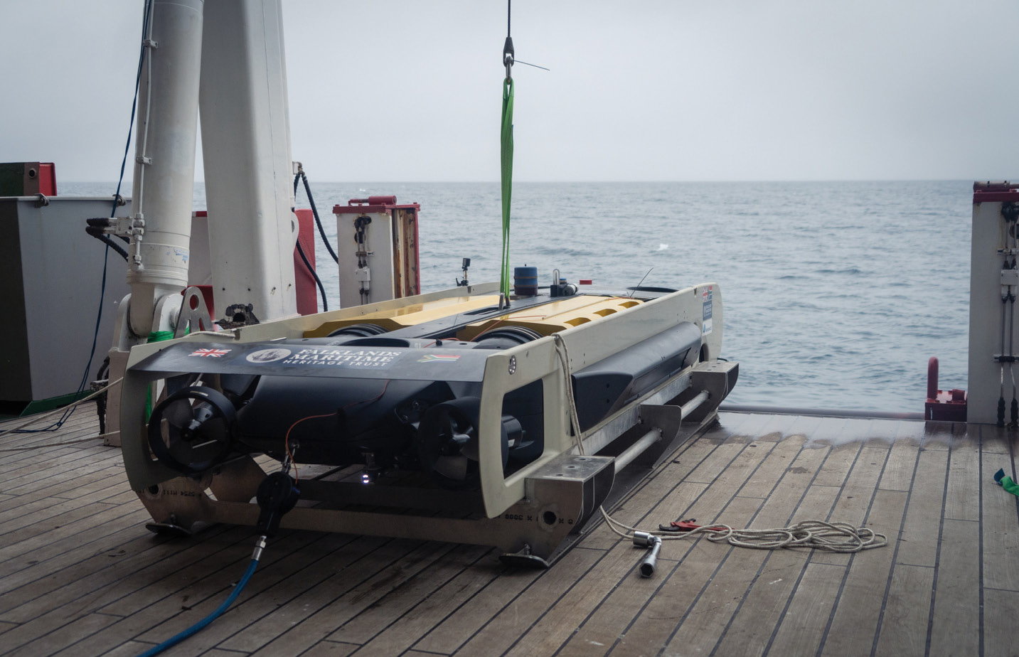 ABOVE The SAAB Sabertooth underwater vehicles carried out extensive surveys of the seafloor in order to locate the wreck of Endurance.