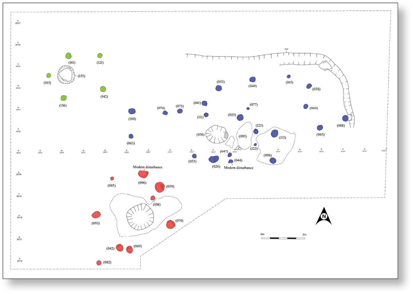 above The discovery of a series of timber buildings at Wideford Hill postholes belonging to Structure 1 are pictured (left) provided clues to extensive 4th millennium BC activity pre-dating the Bay of Firth’s known stone structures.