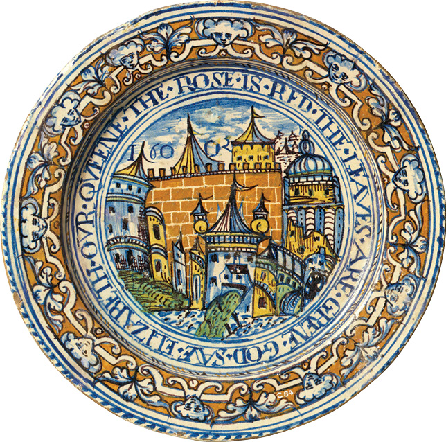 ABOVE The first Royal commemorative crockery a tin-glazed charger plate of 1600 celebrating Elizabeth I, part of the permanent collection at the Museum of London. Their exhibition At Home with the Queen runs until 28 October. RIGHT The other face of the Jubilee. Johnny Rotten’s self-portrait was sketched in the band’s London flat in the lead-up to the Silver Jubilee in 1977. The Sex Pistols hijacked the celebrations to cement their anti-establishment credentials.