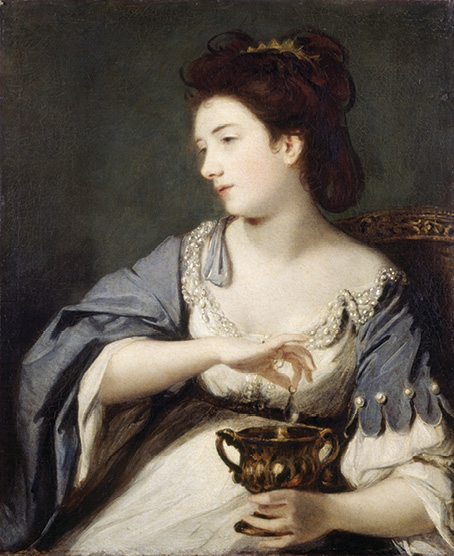 above Joshua Reynolds, Kitty Fisher as Cleopatra Dissolving the Pearl. Oil on canvas, 1759. Size: 76.2 x 63.5cm
